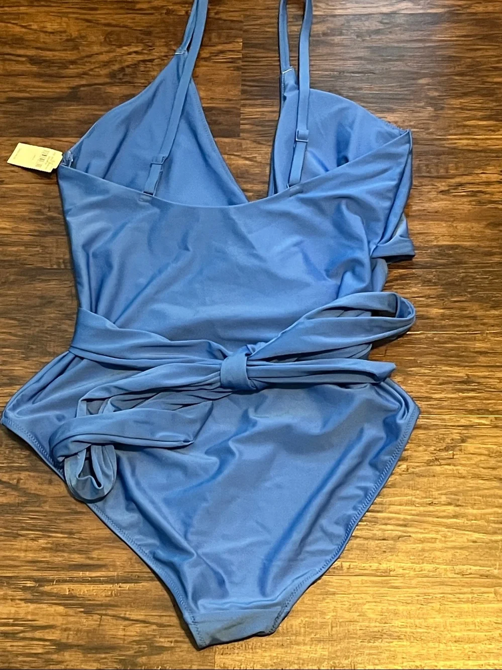 NWT Aerie Blue Wrap Full Coverage One-Piece Swimsuit Size LG